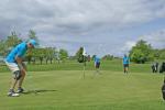 Golfers in action